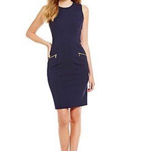 Calvin Klein Zip Pocket Scuba Sheath Dress